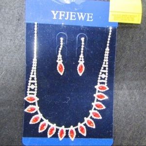 Costume Jewelry Necklace W/ Matching Earrings Set